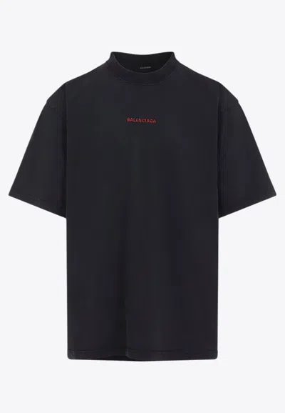 BALENCIAGA LOGO LETTERING CREWNECK T-SHIRT