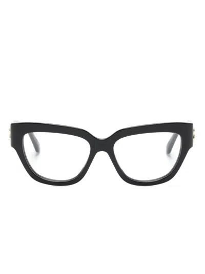 Balenciaga Logo-lettering Square-frame Glasses In Schwarz