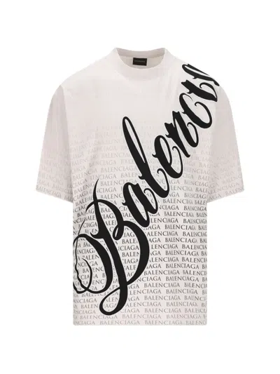 Balenciaga Logo-lettering T-shirt In White