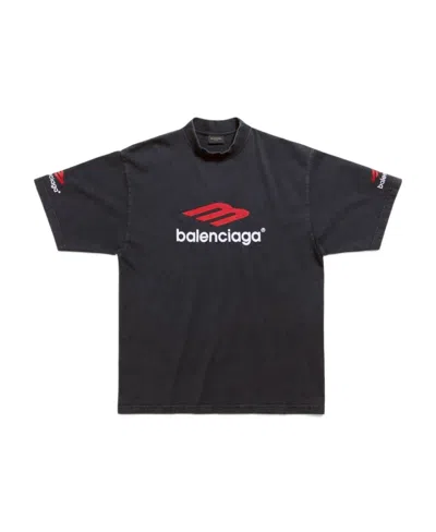 Balenciaga Logo Logo Short-sleeved T-shirt In Black
