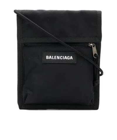Balenciaga Logo Logo Shoulder Bag In Black