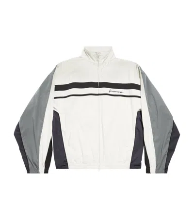 Balenciaga Logo Loop Sports Icon Track Jacket In White