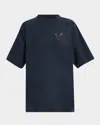 Balenciaga Logo Medium Fit T-shirt In Blue