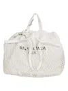 Balenciaga Logo Mesh Tote In White/black