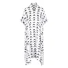Balenciaga Bb Icon-print Logo Silk Jacquard Oversized Midi Dress In White/black