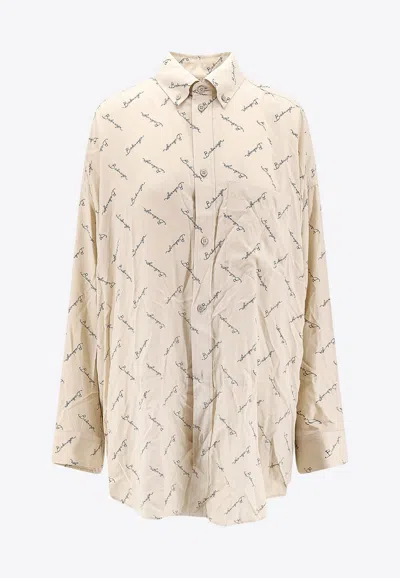BALENCIAGA LOGO MONOGRAM BUTTONED SHIRT
