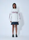 Balenciaga Hybrid Dress In Cotton Jersey And Denim In White