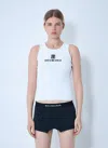 Balenciaga Ribbed Texture Sleeveless Tank Top In White