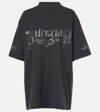 Balenciaga Graphic Logo T-shirt Fit Medium In Black