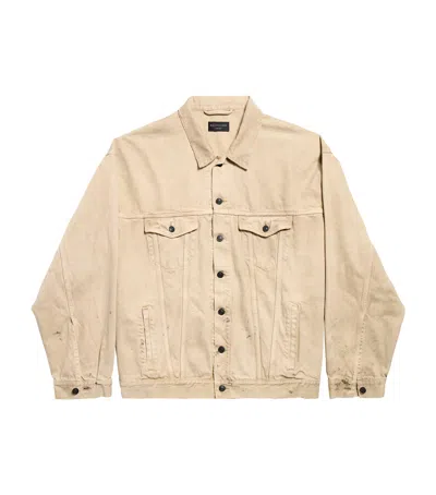 BALENCIAGA LOGO OVERSIZED DENIM JACKET