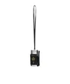 Balenciaga Mini Leather Mobile Phone Holder With Removable Shoulder Strap In Black