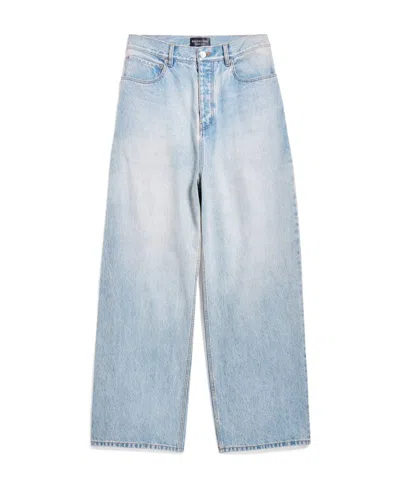 Balenciaga Logo-patch Loose-fit Jeans In Blue