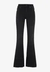Balenciaga Flared Trousers With High Waist And Raw Hem In Black