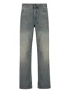 Balenciaga Loose Washed Jeans In Blue/grey/yellow In Blue