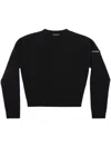 Balenciaga Logo-patch Wool Sweatshirt In Black