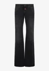 Balenciaga Fitted Low Waist Flared Wide-leg Pants