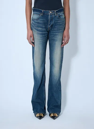 Balenciaga Logo Patch Jeans In Blue
