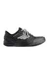 Balenciaga Hamptons Worn-out Low-top Leather Sneakers In Black