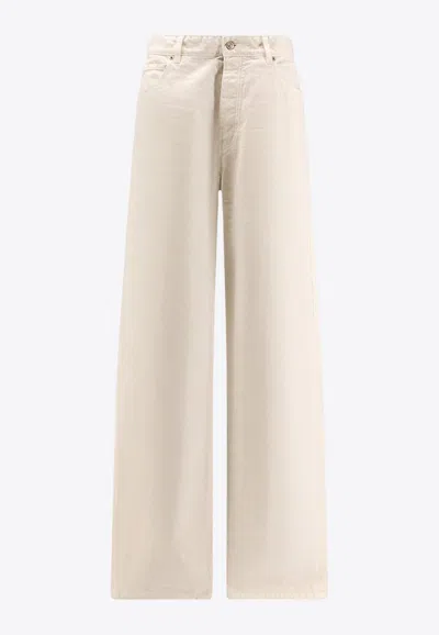 Balenciaga Logo Patch Loose Pants In Multi