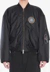 Balenciaga Men Bomber Jacket With Logo In Black