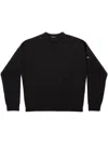 Balenciaga Logo-patch Wool Sweatshirt In Black