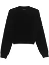 Balenciaga Patch Cropped Sweater In Black