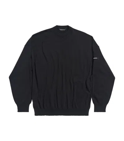 Balenciaga Logo Patch Sweatshirt In Black