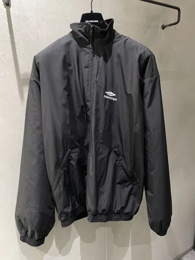 Balenciaga Logo Pattern Casual Jacket In Black