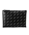 Balenciaga Logo Pattern Handbag In Black