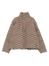 Balenciaga Logo-pattern Quilted Padded Jacket In Brown