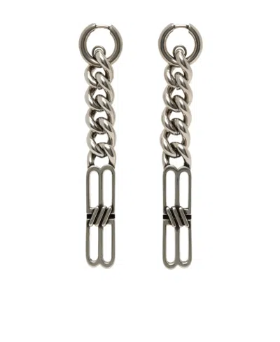 Balenciaga Logo Pendant Earrings In Multicolor