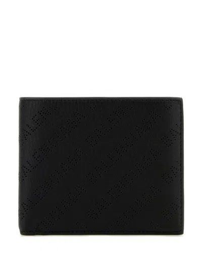 Balenciaga Logo-perforated Wallet In Schwarz