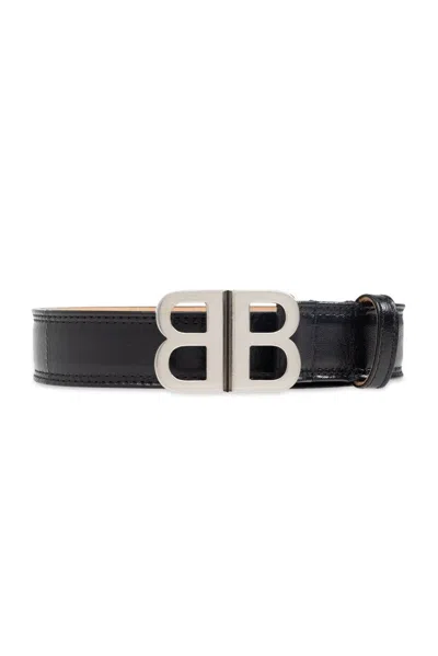 Balenciaga Logo-buckle Belt In Black