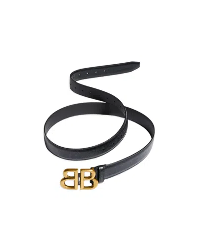 Balenciaga Logo-plaque Belt In Black