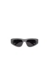 Balenciaga Logo-plaque Biker Sunglasses In Gray
