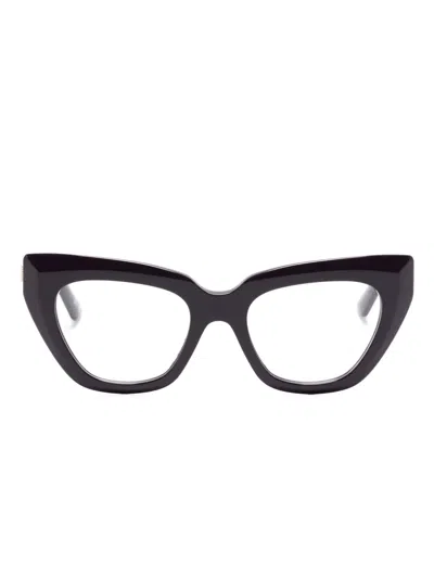 Balenciaga Logo-plaque Cat-eye Glasses In Purple