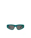 Balenciaga Logo-plaque Cat-eye Sunglasses In Gray