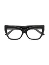 Balenciaga Logo-plaque Square-frame Glasses In Schwarz