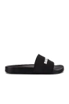 Balenciaga Pool Low Sandals With Logo In Black