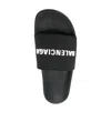 Balenciaga Logo-embroidered Pool Sliders In Black