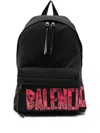 Balenciaga Logoed Explorer Backpack In Black
