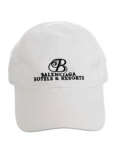 Pre-owned Balenciaga Logo Print Baseball Cap In White