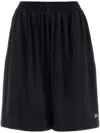 Balenciaga Black Stretch Nylon Bermuda Shorts In Black
