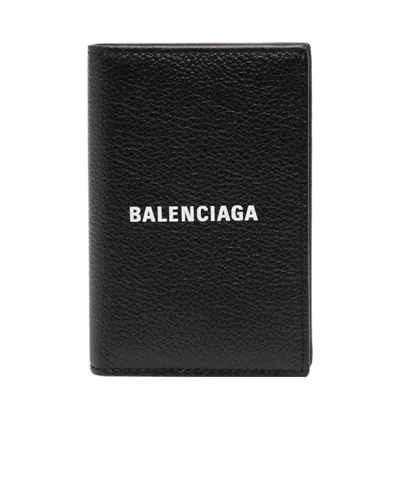 Balenciaga Logo-print Bi-fold Wallet In Black