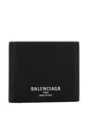Balenciaga Leather Bi-fold Wallet With Clean Lines In Black
