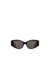 Balenciaga Logo-print Biker Sunglasses In Black