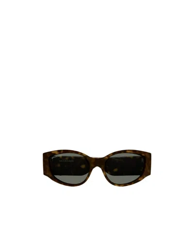 Balenciaga Logo-print Biker Sunglasses In Black