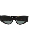 Balenciaga Logo-print Biker Sunglasses In Brown