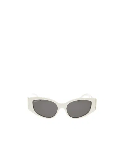 Balenciaga Logo-print Biker Sunglasses In White