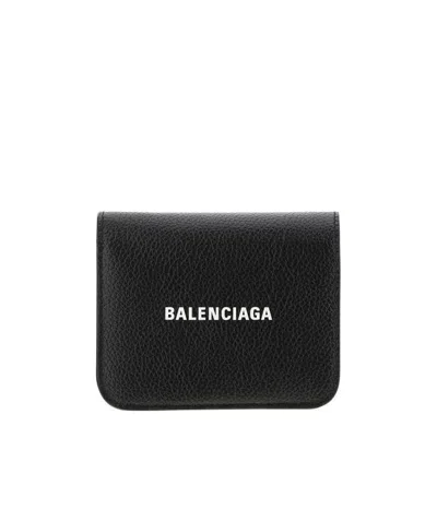Balenciaga Logo Print Cardholder In Black